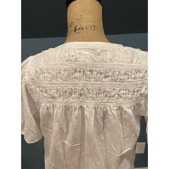 GAP Women's White Flowy Short Sleeve V-Neck Blouse Size S - Picture 7 of 11